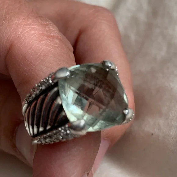EUC - David Yurman Prasiolite and Diamond Ring - Picture 12 of 16